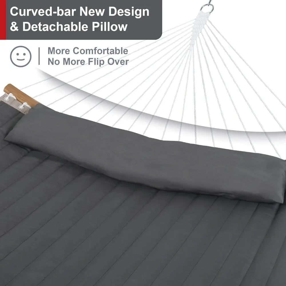 Two Person Hammock with Curved Spreader Bar