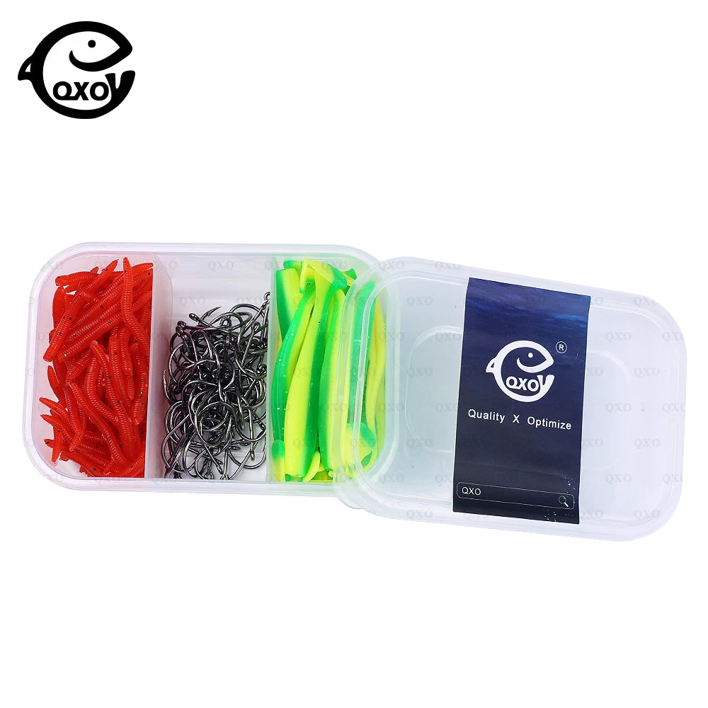 QXO Fishing Goods Soft Lure Silicone Red Worms