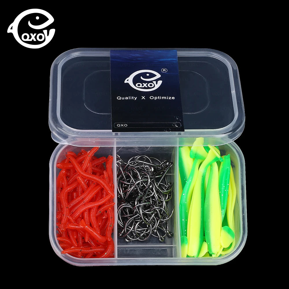 QXO Fishing Goods Soft Lure Silicone Red Worms