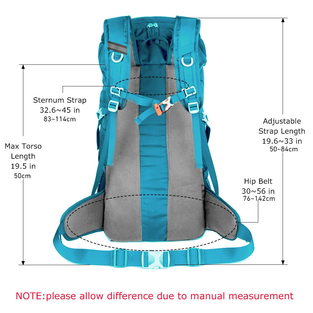 WESTTUNE 50L Hiking Backpack with Rain Cover