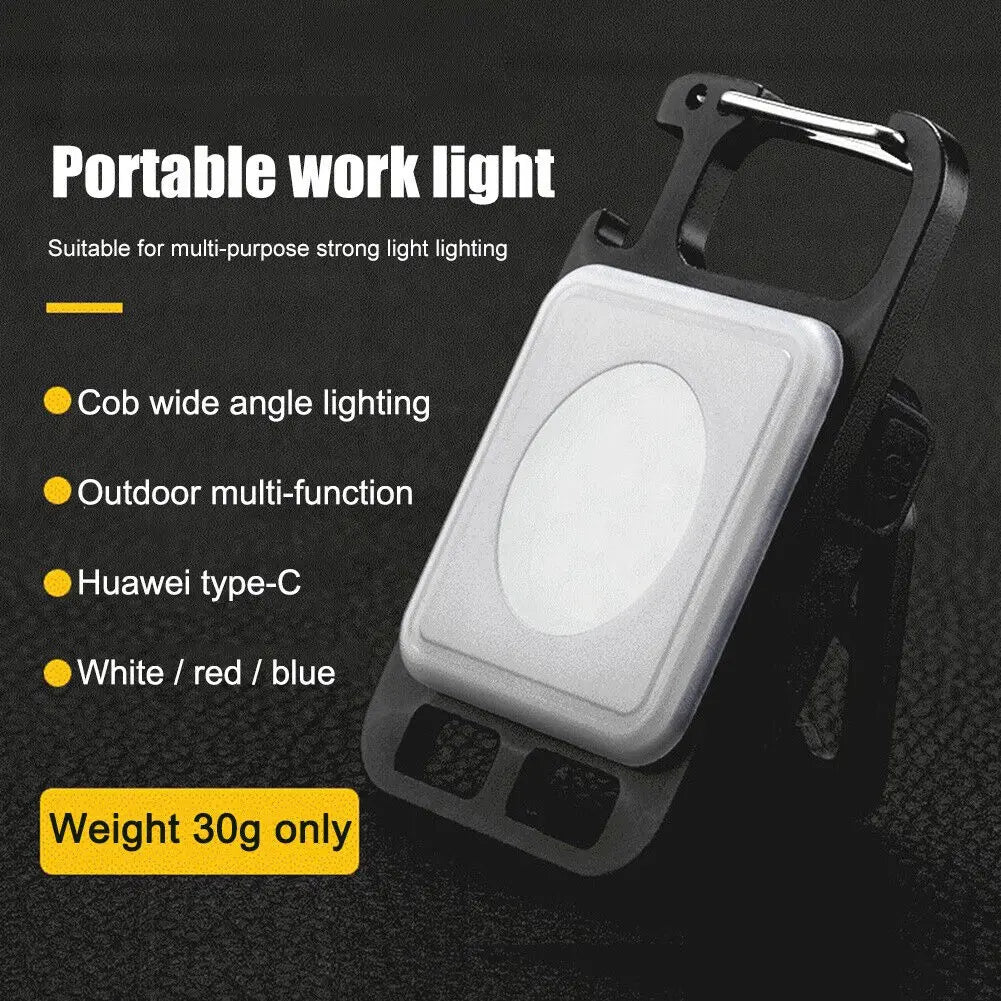 Rechargeable 4 Lighting Modes Keychain Light Work Lamp