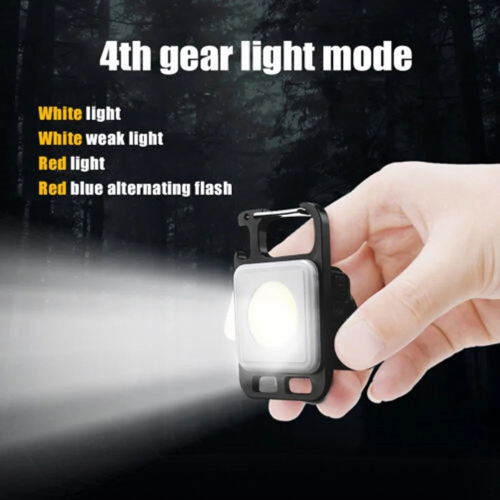 Rechargeable 4 Lighting Modes Keychain Light Work Lamp