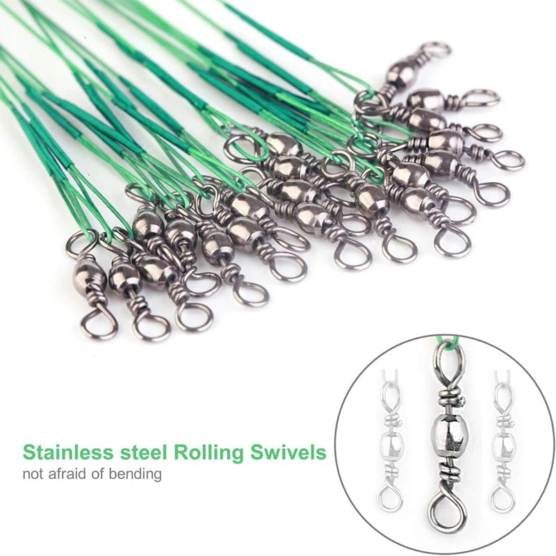 Anti Bite Steel Wire Leader with Swivel