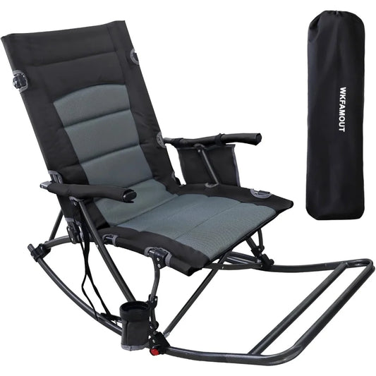 Folding Rocking Camping Chair with Foot Rest