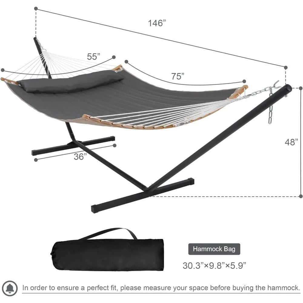 Two Person Hammock with Curved Spreader Bar