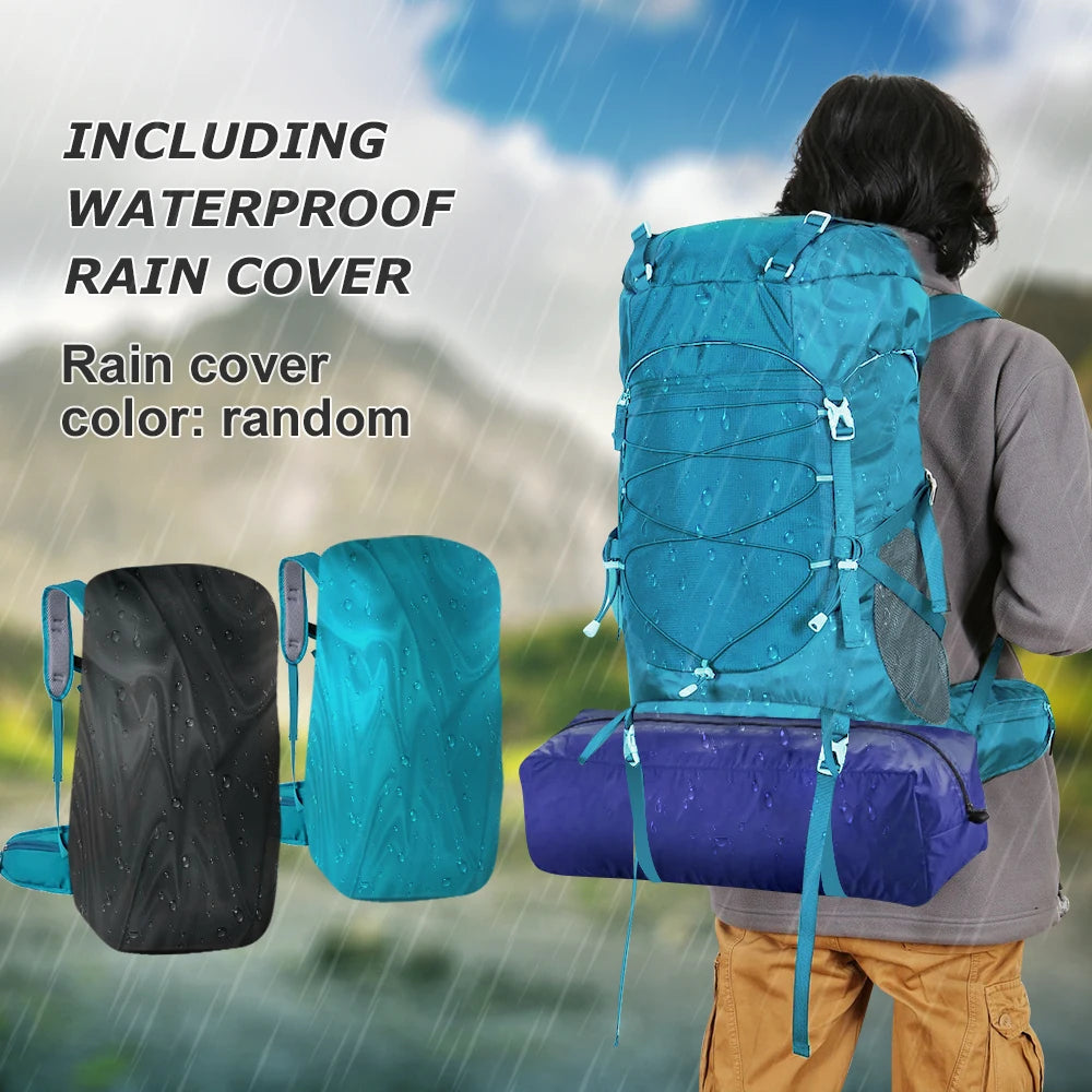 WESTTUNE 50L Hiking Backpack with Rain Cover