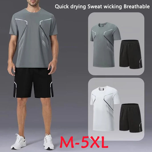 Summer Breathable Casual Men/Women T-shirt + Shorts Set