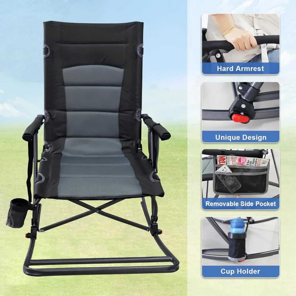 Folding Rocking Camping Chair with Foot Rest